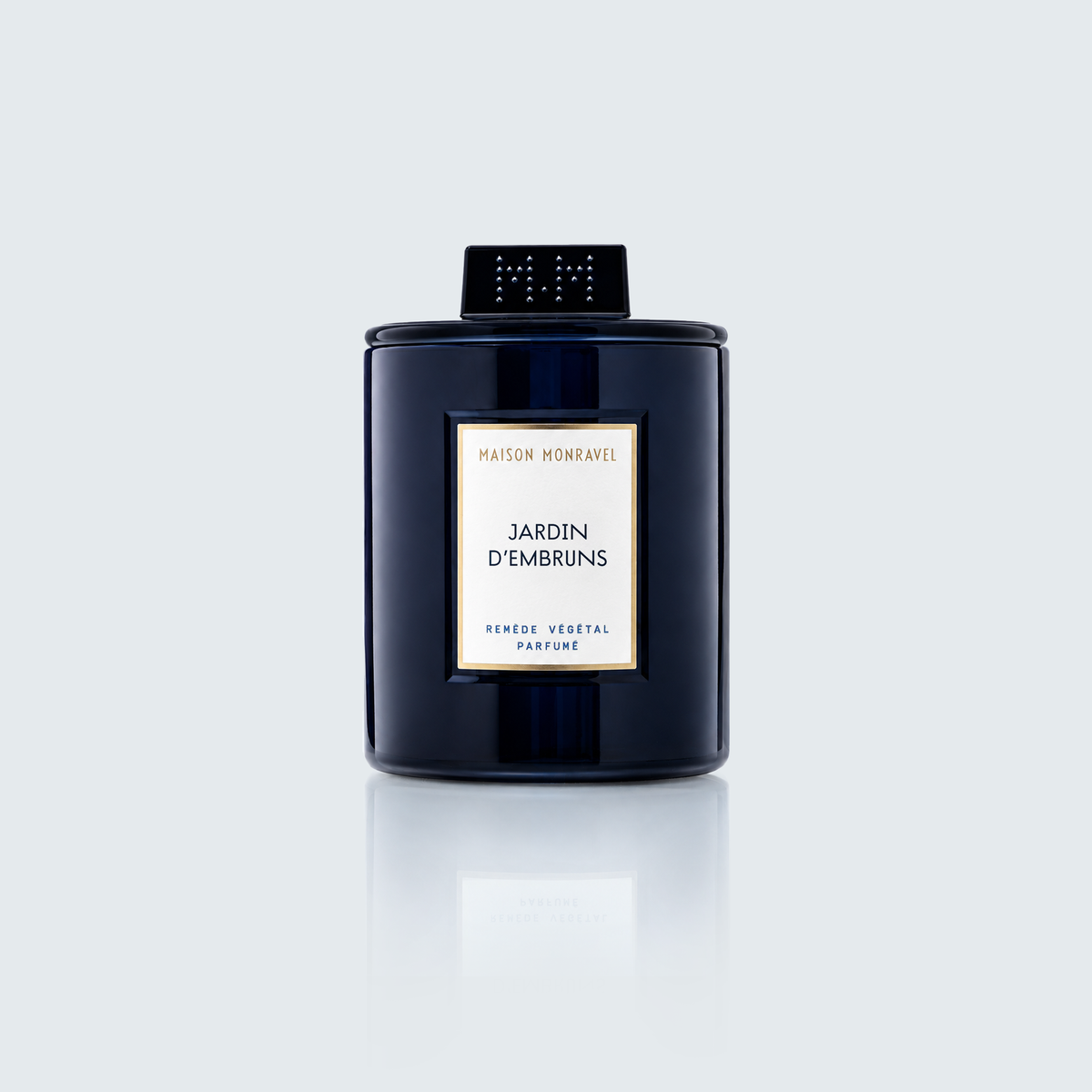 Bougie Jardin d’Embruns 240 g avec son capuchon en verre monogrammé